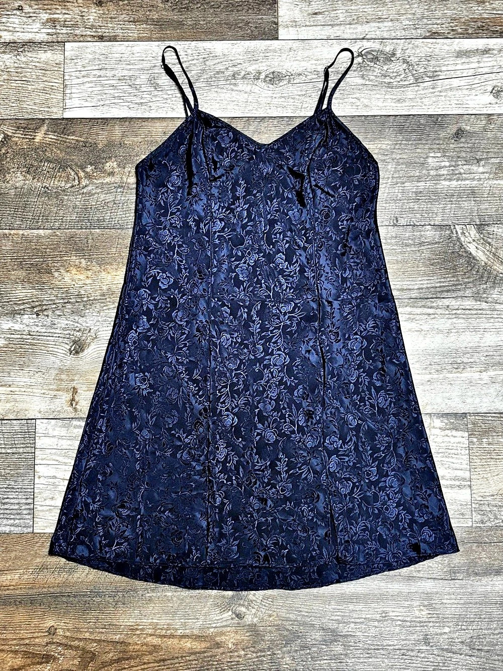 Vintage Floral Jacquard Mini Slip Dress